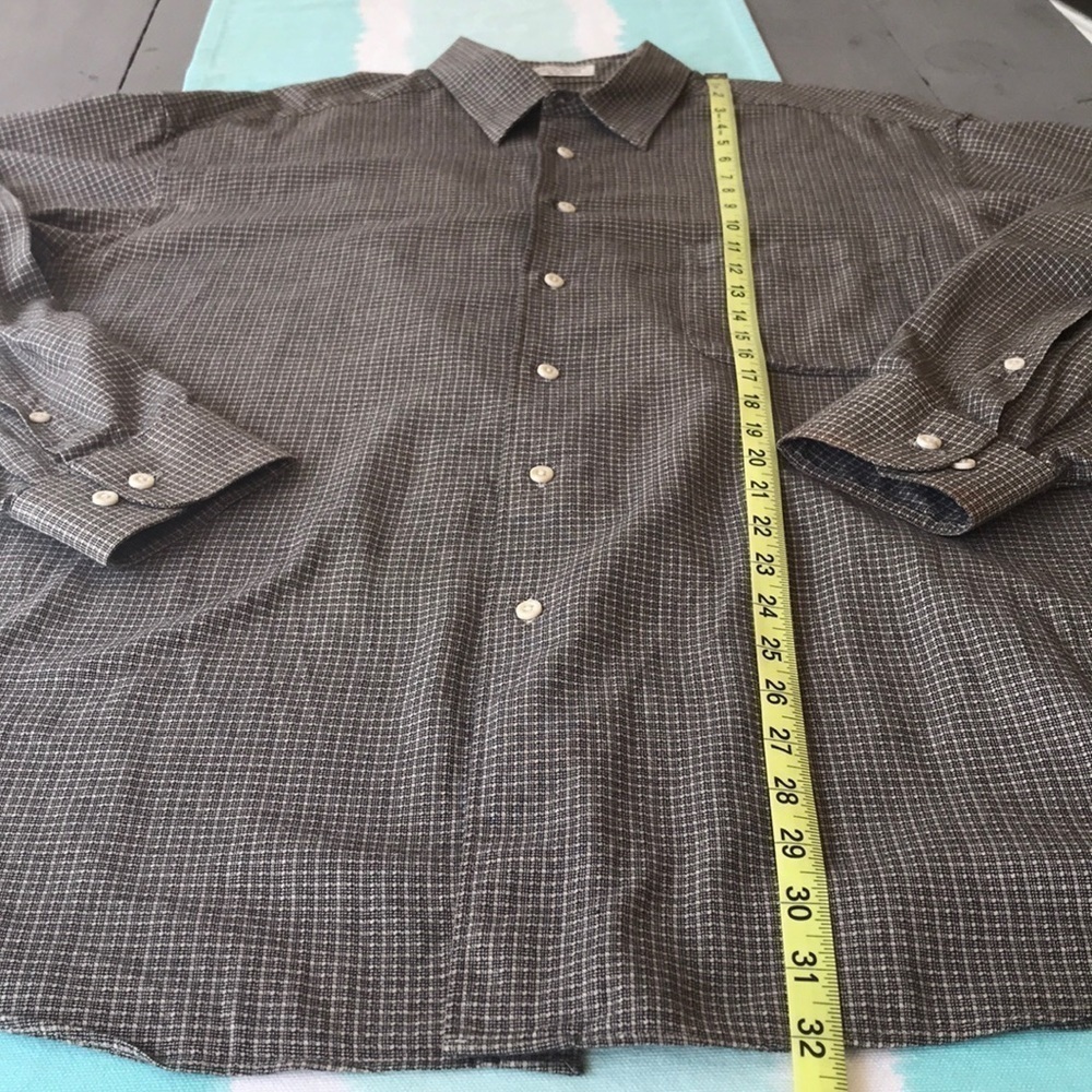 Claiborne 100% Cotton Micro Check Button Down Shirt 16.5 34/35 - Picture 7 of 7